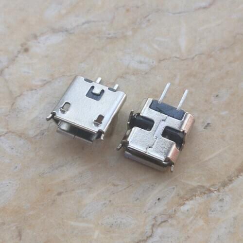 100Pcs Micro Usb 2Pin B Type Female Connector For Mobile Phone Micro Usb Jack Connector 2 Pin Charging Socket
