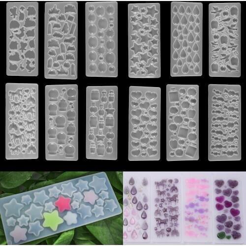 12 Styles Crystal Bubble Gem Patch Silicone Molds Epoxy Resin Mold For DIY Necklace Pendant Jewelry Making Crafts Accessories