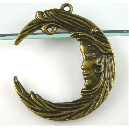 2pcs 11330 Vintage Tibetan Bronze Plated Moon Charms Metal Pendants for Jewelry Making DIY Handmade