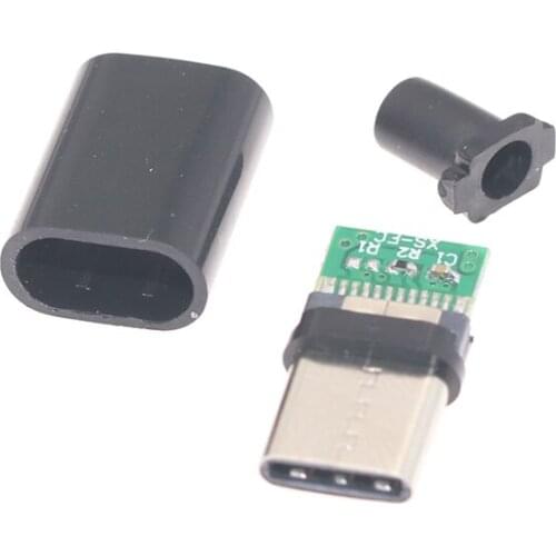 2pcs/5pcs TYPE-C USB 3.1 Plug Male connector With PCB 24pin welding Data line interface DIY data cable accessories