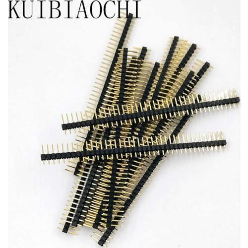 5pcs/LOT 2.54mm Pin Header Gold Pin Single Row Male Pin Header Connector Breakable Strip