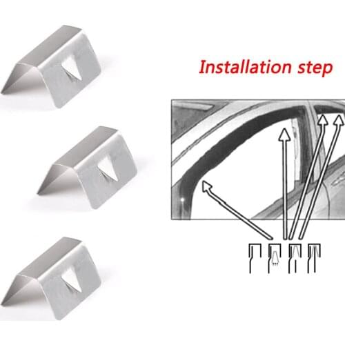 8PCS For Heko G3 Clip Auto Car Channel Wind Rain Deflector Clips Stainless Steel Fits For Heko G3 Sned Clip Car Accessories