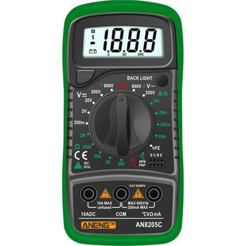 ANENG AN8205C Profession Digital Multimeter AC/D C Ammeter Volt Ohm Tester Meter Multimetro With Thermocouple LCD Backlight