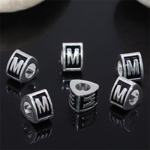 7x10mm Silver Color Triangle Letter Big Hole Dripping Oil Spacer Loose Beads For Jewelry Making DIY Necklace Bracelet Accessorie