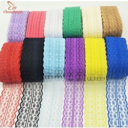 ChengBright Nice 10 Yards Lace Ribbon Lace Trim Fabric DIY Embroidered White lace trimmings for sewing accessories Decoration