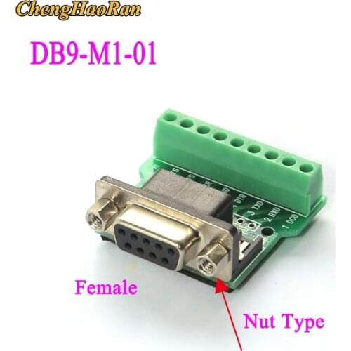 ChengHaoRan 1pcs DB9-M1-01 VGA Female Port to 9Pin Signals Screw Nut Terminal Breakout Board