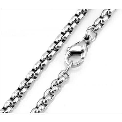 5mm * 50cm~70cm 316L Stainless Steel Circle Necklace, Titanium Circles style Chain Necklaces Wholesale