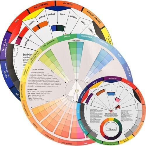 3PCS Colour Mix Nail Pigments Swatches Tattoo color wheel Tattoo accessories Color Mixing Wheel Ink Chart Round Central Circle