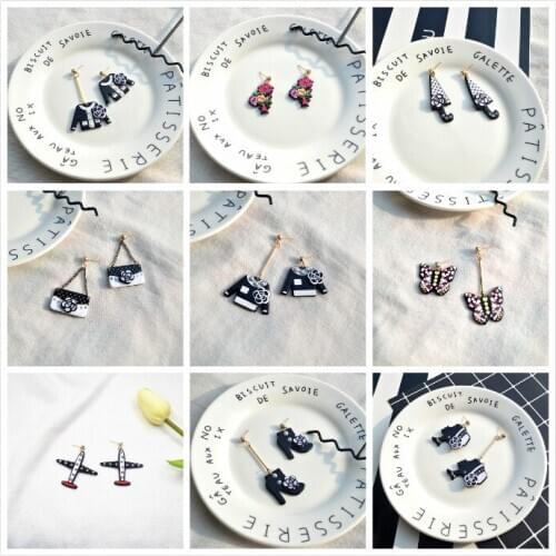 Korean Cold Wind Acrylic Personal Pattern Temperamental Simple Earrings Creative DIY Clothes Umbrellas High Heels Earrings