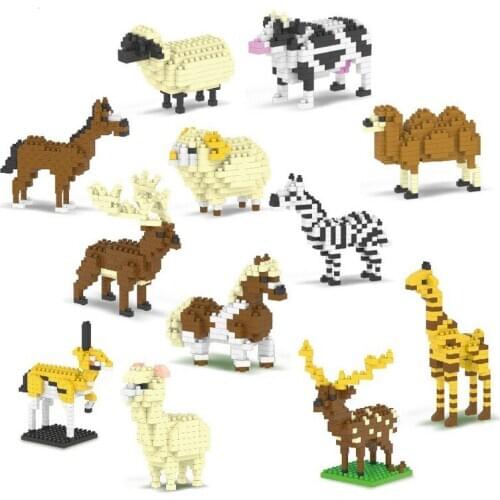 12 Running Animal Microparticles Building Blocks Twist Eggs Children Puzzle Insert Small Particles