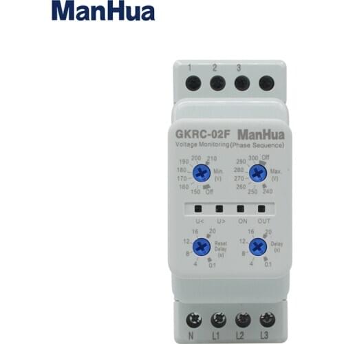 ManHua Three Phase Four Wire GKRC-02F Voltage Monitoring Phase Sequence Device Monitor Relay