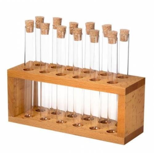 Condiment Container Glass Set of 12 With Wooden Stand Glass Container Free Shipping