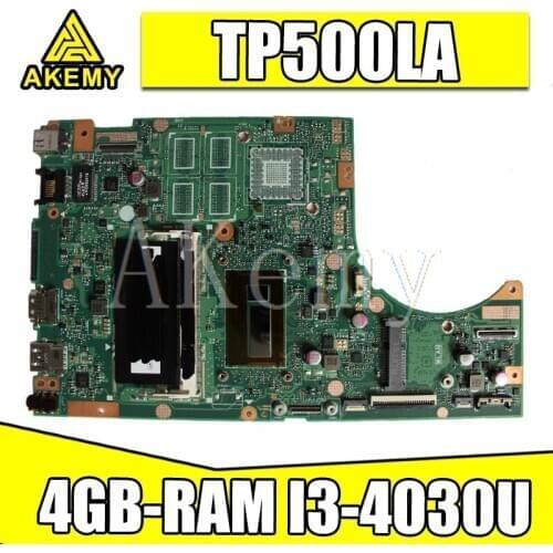 New Akemy TP500LN TP500LA GM Laptop motherboard For Asus TP500LA TP500LD TP500L original mainboard 4GB-RAM I3-4030U LVDS/EDP