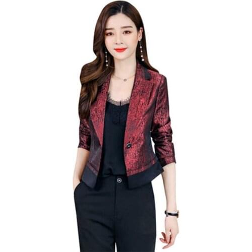 2021 New Spring Small Suit Womens Korean Slim Short With All-match Women Suit Small Short Coat Elegant Female Autumn Tops OK524