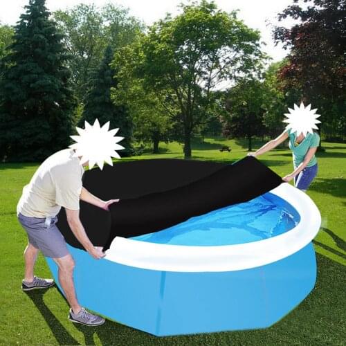 Newest Black Pool Cover Round Solar Swimming Pool Tub Cover 244cm Indoor Outdoor PVC Blanket Accessories