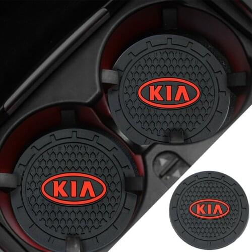 2pc Car Cup Holder Mat Silicagel water Coaster Decoration For KIA K2 K3 K5 Sorento Sportage R Rio Soul cap car styling