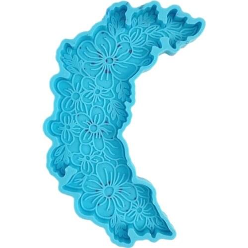 Moon Flower Shaped Coaster Epoxy Resin Mold Cup Mat Casting Silicone Mould DIY Crafts Home Decoration Ornaments Making Tools