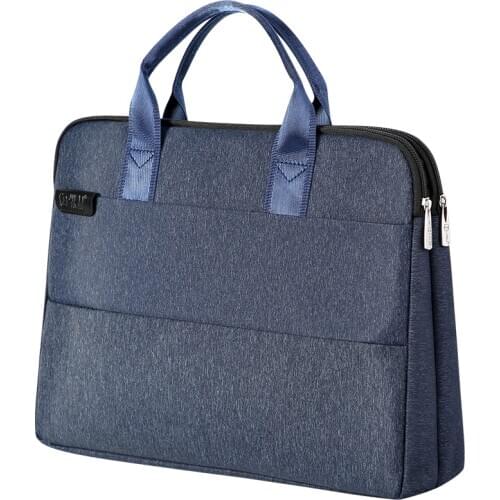 Portable document bag zipper A4 briefcase multi-layer large capacity 13-inch handbag canvas mens and womens meeting materials