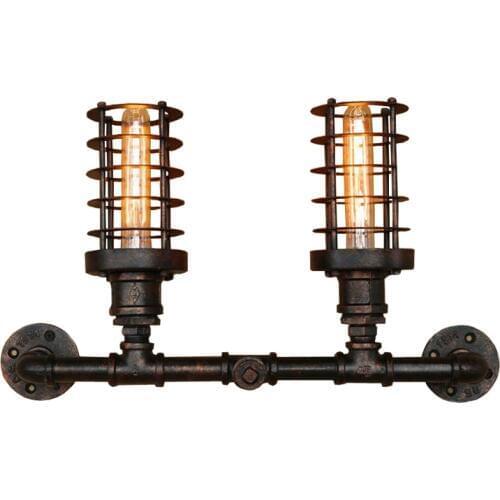 Loft industrial wind steam punk iron indoor wall lamp vintage cafe clothing store bar bedroom light fixture pipe wall light bra