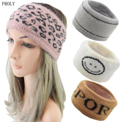 PROLY New Fashion SPORT Letter Leopard Turban Warm Headband Winter Spring Headwear Girls Hair Accessories