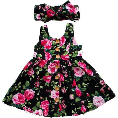 Pudcoco US Stock New Fashion Baby Girl Floral Dress Kid Dress Sleeveless Party Wedding Pageant Formal Dresses Sundress Clothes