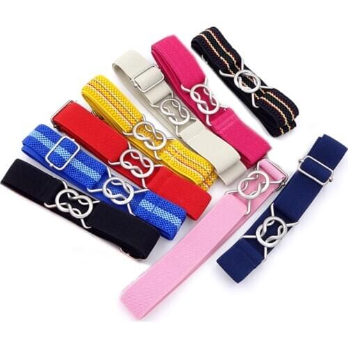 Candy Color Wide Leisure Elastic Waist Belt Unique Adjustable New Arrival Solid Strip Children Belts Kids For Boys Girls