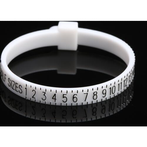 US Standard Ring Sizer Measure For Wedding Ring Size Trendy Portable Plastic Finger Gauge Scale