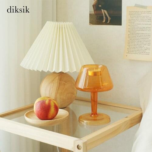 Glass lamp type candlestick South Korea ins style with flowers decoration furnishing articles Desktop bedroom adornment vase