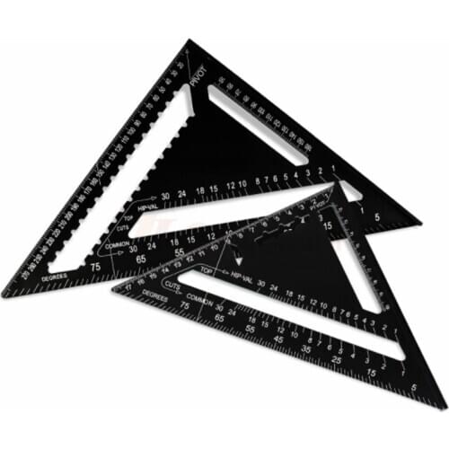 7''/12" Triangle Ruler Angle Protractor Woodworking Miter Speed Square Measuring Ruler For Building Measuring Carpenter Tools