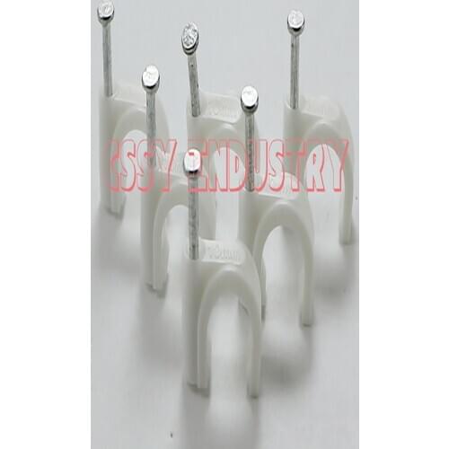 Freeshipping 4 5 6 7 8 9 10 12 14 16 18 20 25 mm Circle Cable Clip C Shaped High Carbon Steel Nails Cable clips Wire Wall holder