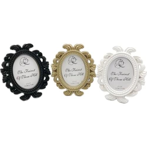 Gold Oval Baroque Photo Frame Golden Wedding Favors Party Decorations Place Card Holder