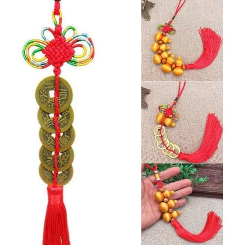 Hot Sale 1Pc Lucky Charm Chinese Knot Ancient Coin Gourd Pendant Car Home Decoration