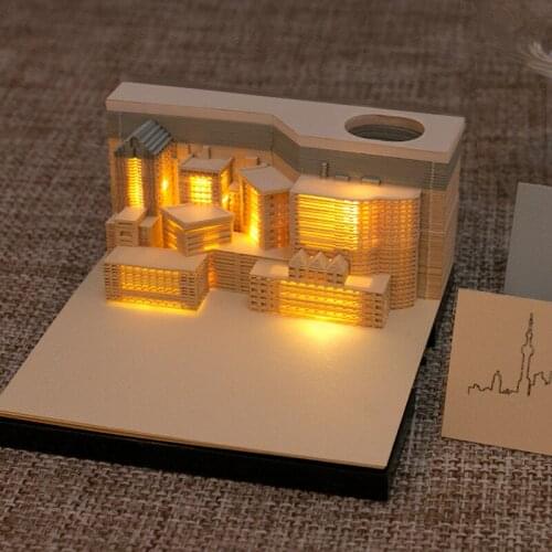 160Sheets Notepad Cubes 3D Memo Pad Mini Creative Note Paper City Model Handicraft Ornaments For Home Party Gifts For Guests