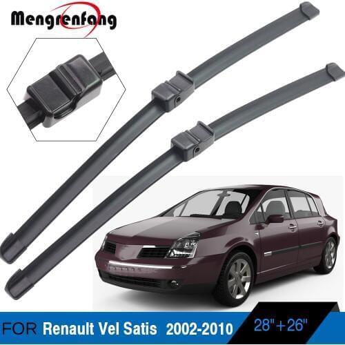 For Renault Vel Satis 2002-2010 Car Front Windscreen Wiper Blades Soft Rubber Wiper Side Pin Arms 2 Pieces