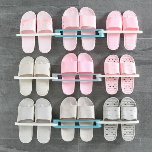 2 in 1 Shoes Rack Shoe Racks Storage Organizer Wall Mount Slippers Hanging Shelf Slipper Rack Holder Shoes Organizer