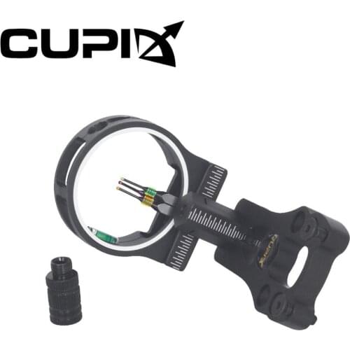 Newest TP1530 3 pin Compound Bow Sight with 0.029'' Fiber light and witt sight light for both left and right hand shooters