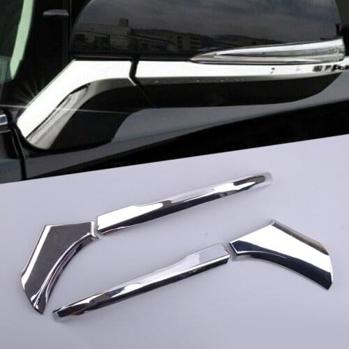 4pcs/Set ABS Chrome Car Front Rearview Mirror Cover Trim Strip Decoration Bezel Fit for Toyota Highlander 2020 2021