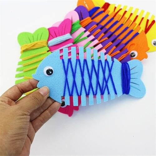 5Pcs/Lot Kindergarten Wrapped Threading Wear Line Fish Manual Game Puzzle Early Learning Education Toys Montessori Teaching Aids