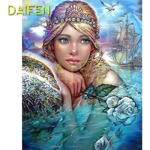 5D DIY Diamond embroidery Full Square Diamond painting Cross stitch Mermaid Pearl Shell Full Round Diamond mosaic Sailing pigeon