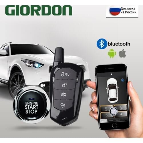 GIORDON Car Alarm SUV Keyless Entry Remote Engine Start Alarm System Push Button Remote Starter Stop Auto Car Security Accessori