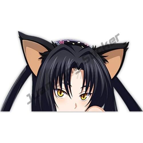 Peeker Car Stickers Anime High School DxD Kuroka Phone Bumper Truck Window Helmet Vinyl Decal Scratch-Proof Exterior KK13x13cm