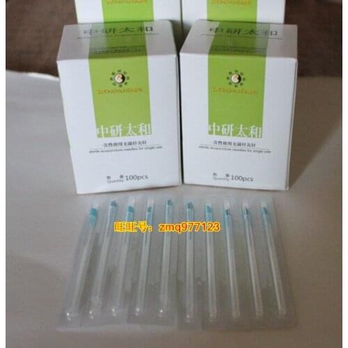 Free shipping TaiHe Acupuncture Needles edged with tube disposable acupuncture needles one pc one tube 100 pcs/box 10 box