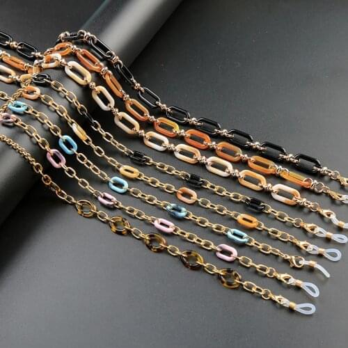 Kissme Unique Multicolor Acrylic Link Chains For Women Bohemia Sunglasses Mask Chains Gold Color New Fashion Jewelry Accessories