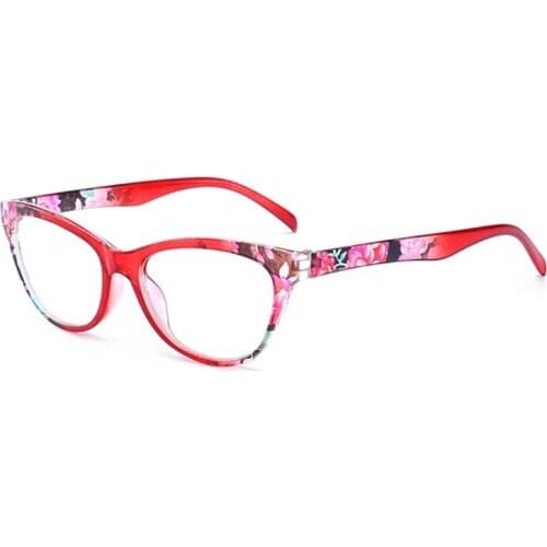 Elegant Simple Floral Reading Glasses Unisex PC Cat Eye Design Spring Leg Women Men Presbyopic Eyewear 1.0-4.0 R201
