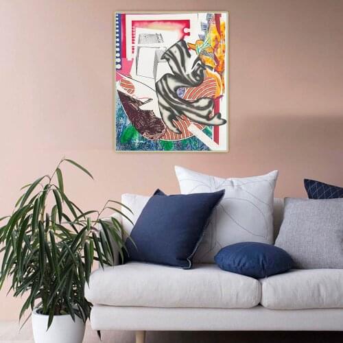 Frank Stella《Moby Dick, 1989》Canvas Oil Painting Minimalism Artwork Poster Picture Backdrop Wall Hanging Decor Home Decoration