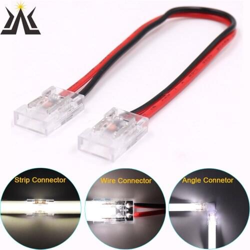 5pcs Flexible COB Strip Fast Connector 8mm 10mm Width COB Strip LED Tape FOB Solderless Joint Wire Right Angel Connectors
