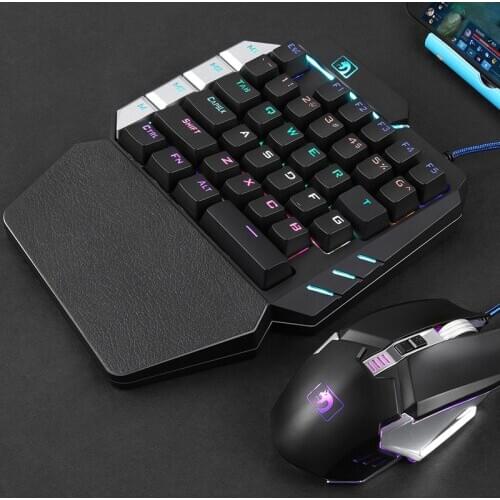 K109 One-hand Operation Mobile Games keyboard 38 keys Mechanical hand feeling professional gaming Keyboard and 2500DPI mouse set