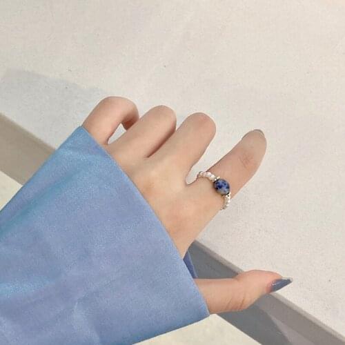 Exquisite 3-Color Natural Stone Pearl Adjustable Ring Charming Lady Wedding Party Ring Accessories Fashion Girl Jewelry Gift