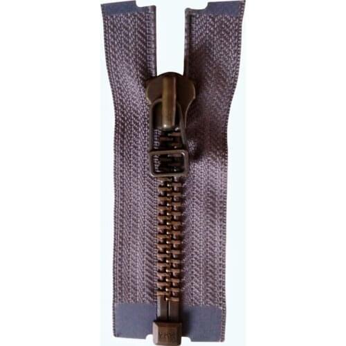 60 ~ 80cm 8 # YKK zipper large bronze metallic leather clothing down clothing Men Accessories