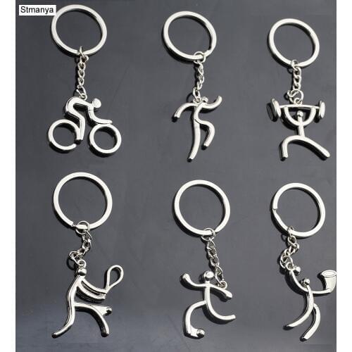 Metal Keychain Riding bicycle key chain car key ring bag charm Novelty Gifts bike sports souvenirs key chains lovers Jewelry